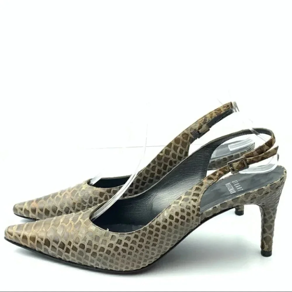 Stuart Weitzman heels 8.5 alligator print leather